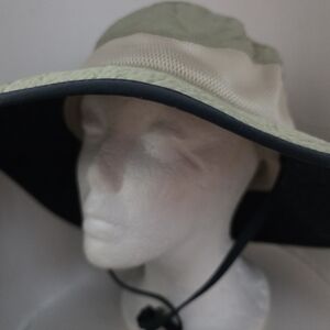 SCALA STUDIO OUTDOOR DESIGN NYLON RAIN-SUN HAT ADJUSTABLE DRAWSTRINGS Mesh Lg.